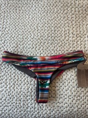 IMSY Multicolor Striped Women’s Bikini Bottom - Pink/Green/Blue